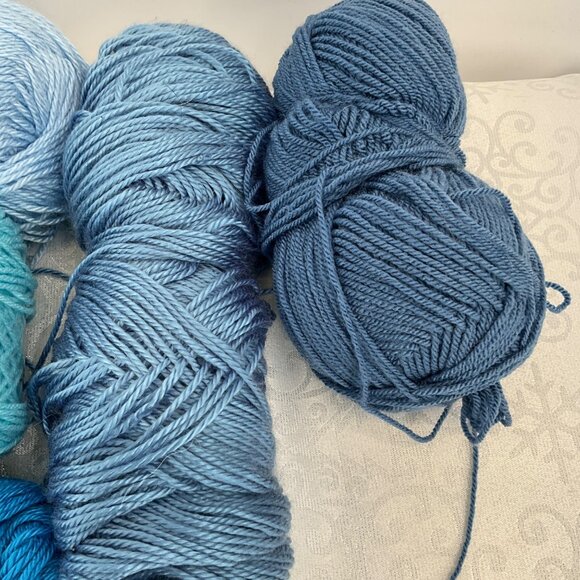 Assorted Blue Yarn Bundle Caron Simply Soft Bernat Softee Baby Stylecraft Acryli - Picture 4 of 4